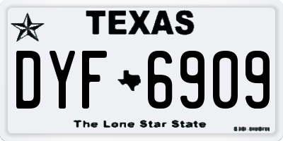 TX license plate DYF6909