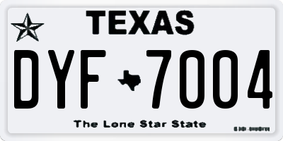 TX license plate DYF7004
