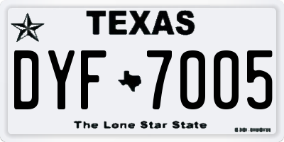 TX license plate DYF7005