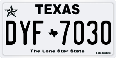 TX license plate DYF7030