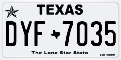 TX license plate DYF7035