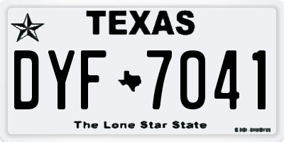 TX license plate DYF7041