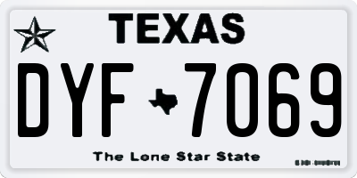 TX license plate DYF7069
