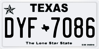 TX license plate DYF7086