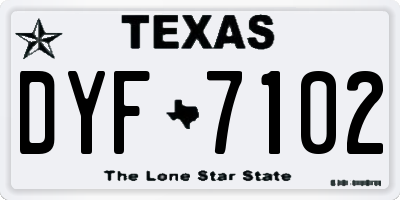 TX license plate DYF7102