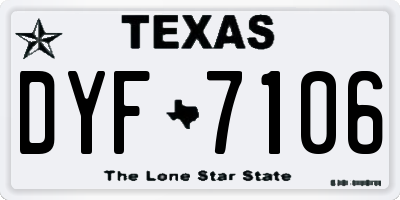 TX license plate DYF7106