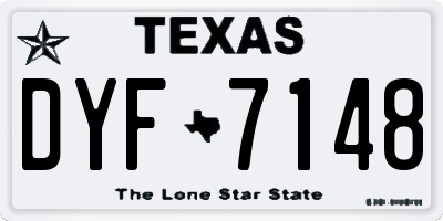 TX license plate DYF7148