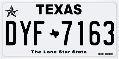 TX license plate DYF7163