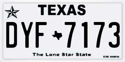 TX license plate DYF7173