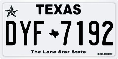 TX license plate DYF7192