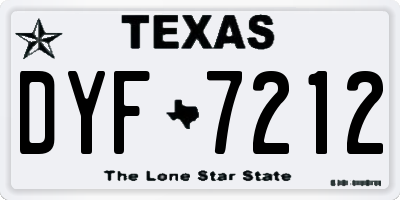 TX license plate DYF7212