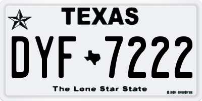 TX license plate DYF7222
