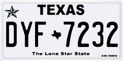 TX license plate DYF7232