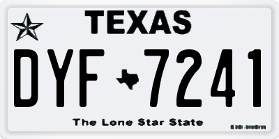 TX license plate DYF7241