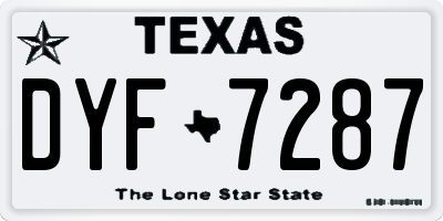 TX license plate DYF7287