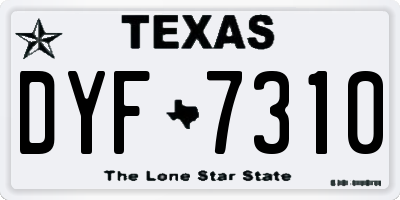 TX license plate DYF7310