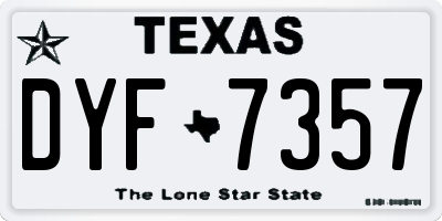 TX license plate DYF7357