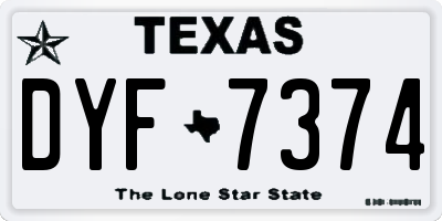 TX license plate DYF7374