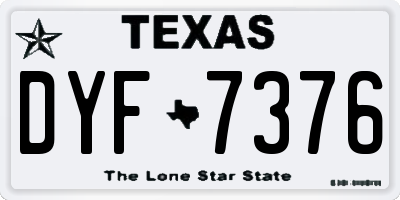 TX license plate DYF7376
