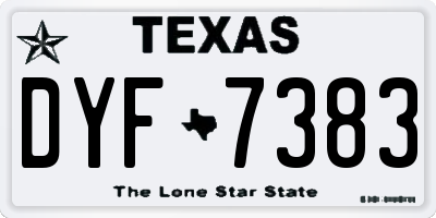 TX license plate DYF7383