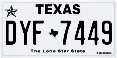 TX license plate DYF7449