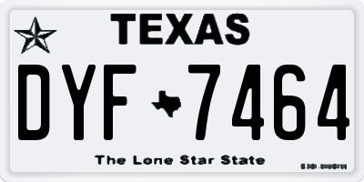 TX license plate DYF7464