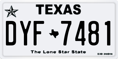 TX license plate DYF7481