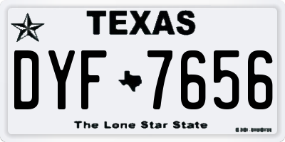TX license plate DYF7656