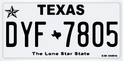 TX license plate DYF7805