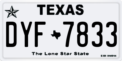 TX license plate DYF7833