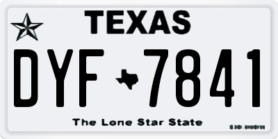 TX license plate DYF7841