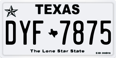 TX license plate DYF7875