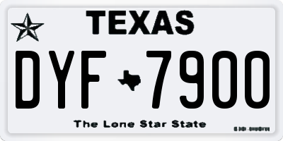 TX license plate DYF7900