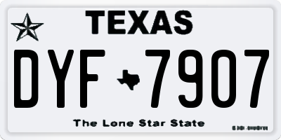 TX license plate DYF7907