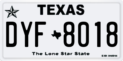 TX license plate DYF8018