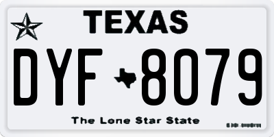 TX license plate DYF8079
