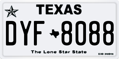 TX license plate DYF8088