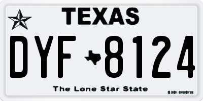 TX license plate DYF8124