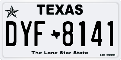 TX license plate DYF8141