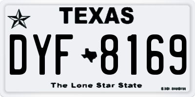 TX license plate DYF8169