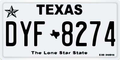 TX license plate DYF8274