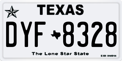 TX license plate DYF8328