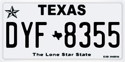 TX license plate DYF8355