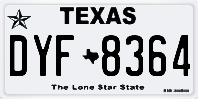 TX license plate DYF8364