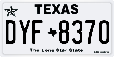 TX license plate DYF8370
