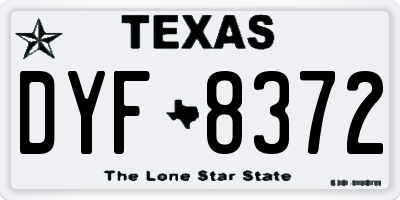 TX license plate DYF8372