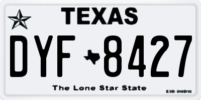 TX license plate DYF8427