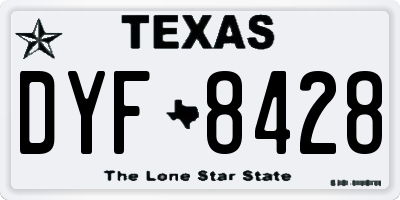 TX license plate DYF8428