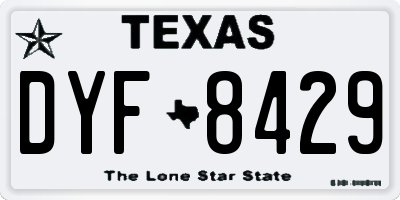 TX license plate DYF8429