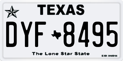 TX license plate DYF8495